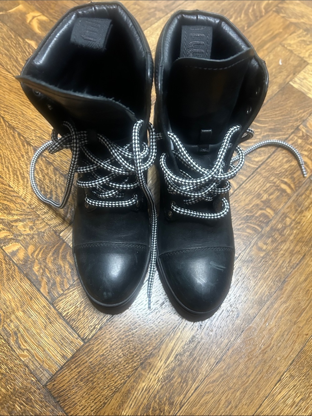 Miu miu Black women's Lace-Up Ankle Boots - Classic Utility Style - Picture 1 of 3
